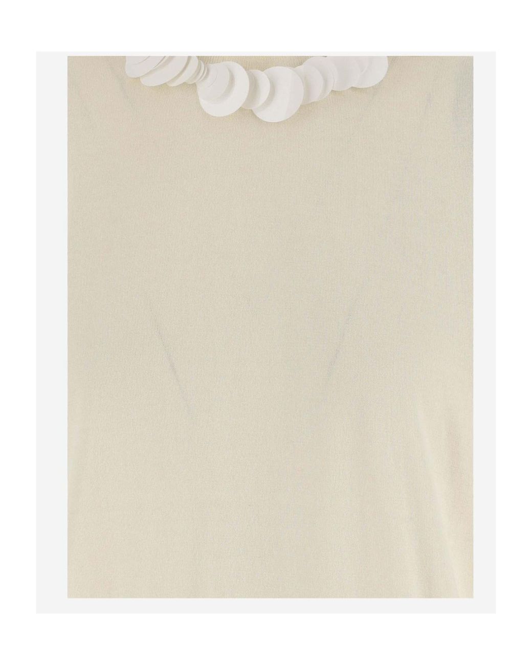 Jil Sander White Sequin Embellished Crewneck T-Shirt