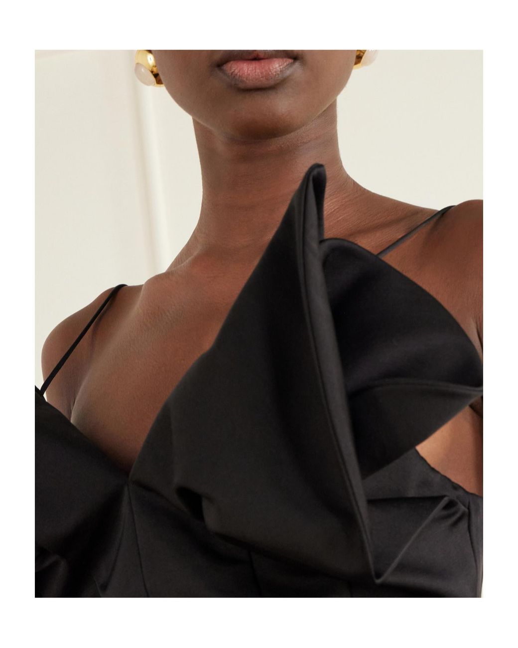 Magda Butrym Black Sculpted Ruffle Mini Dress