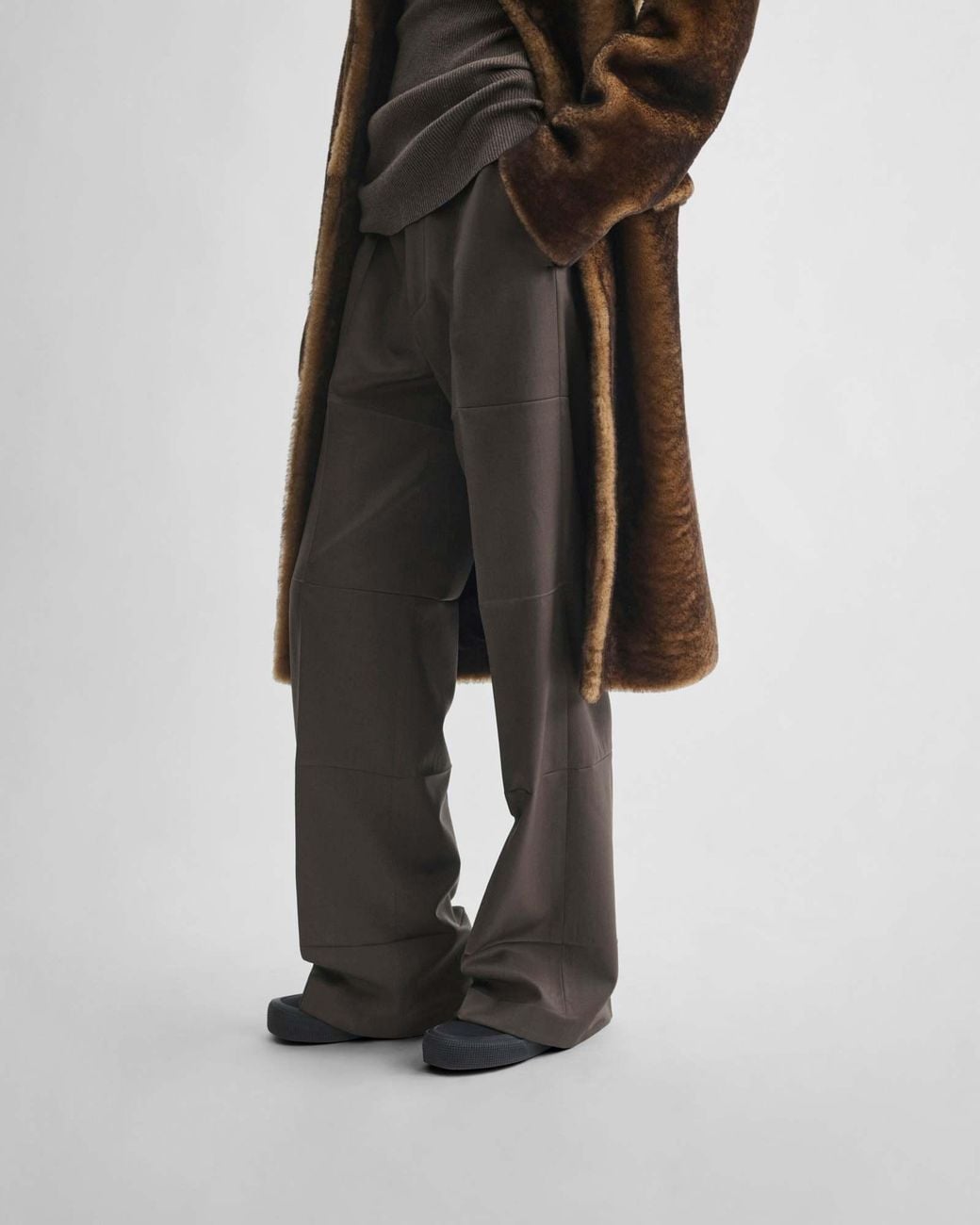 Phoebe Philo Gray Pleated Slim-Fit Trousers