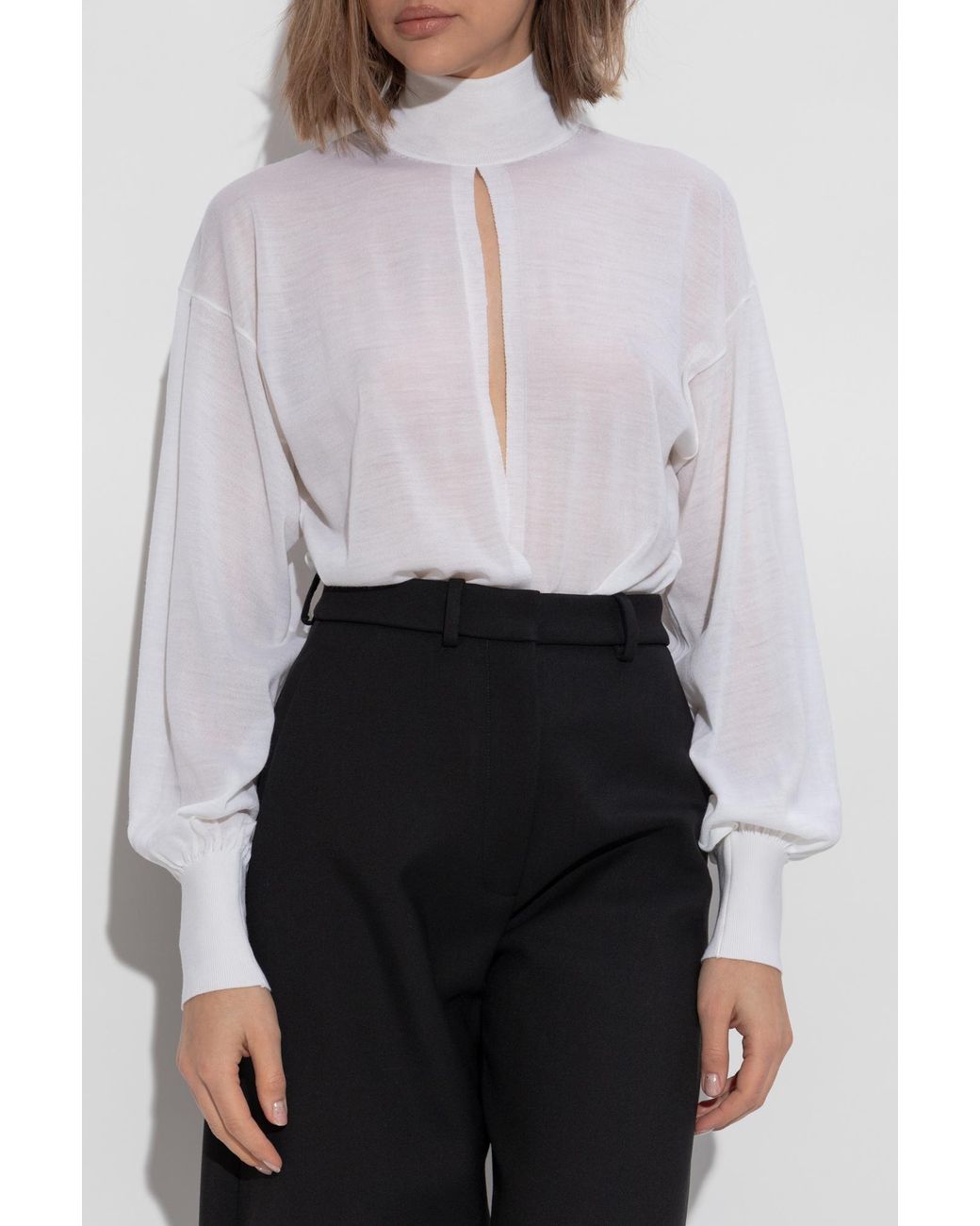 Alaïa White Alaïa Long-Sleeved Fine-Knitted Bodysuit