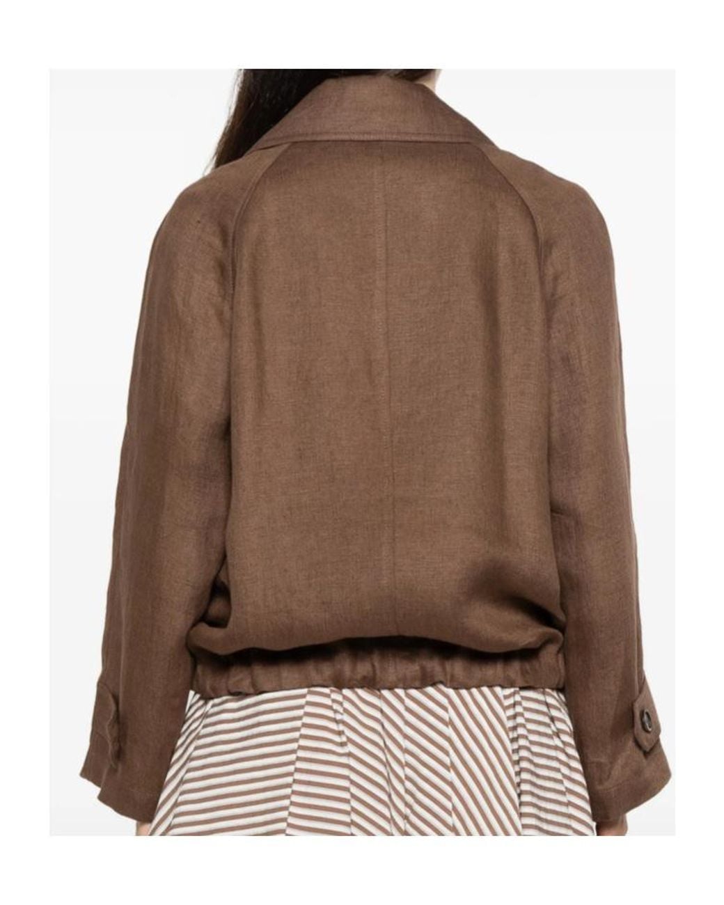 Brunello Cucinelli Brown Long-Sleeve Casual Jacket
