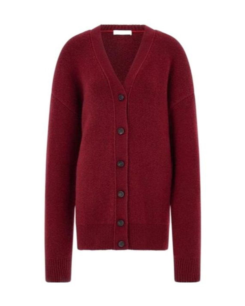 Ferragamo Red Ferragamo V-Neck Buttoned Knitted Cardigan