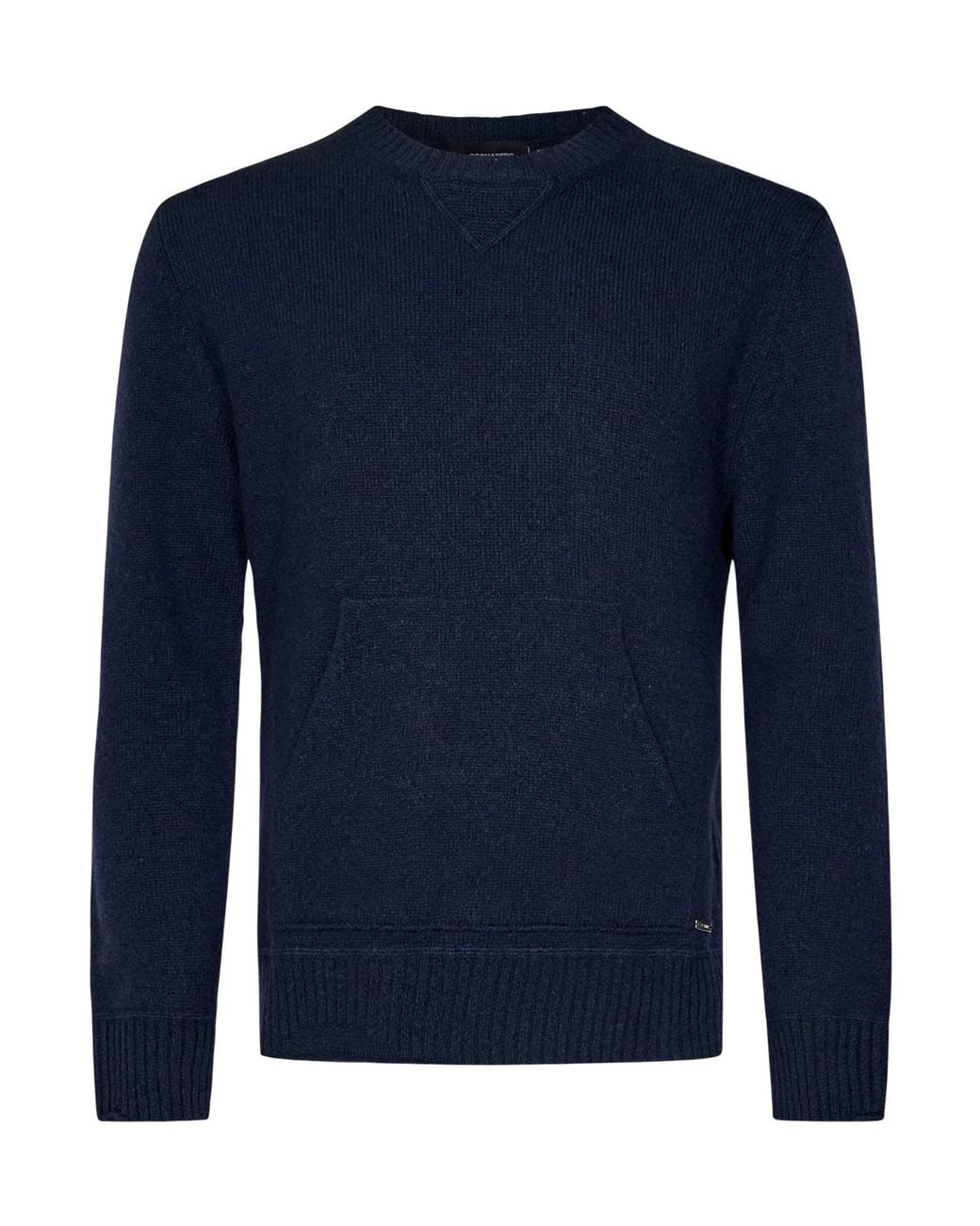 DSquared² Blue Logo Plaque Crewneck Knitted Jumper for men