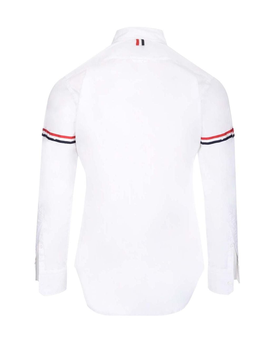 Thom Browne White Rwb Striped Long-Sleeved Shirt for men