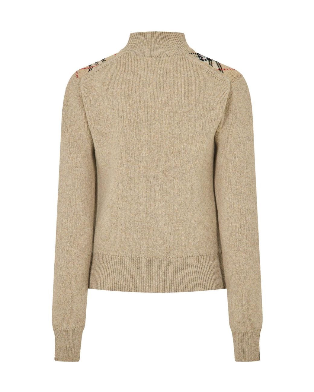 Burberry Natural Heather Ribbed Knit Zip-Up Cardigan