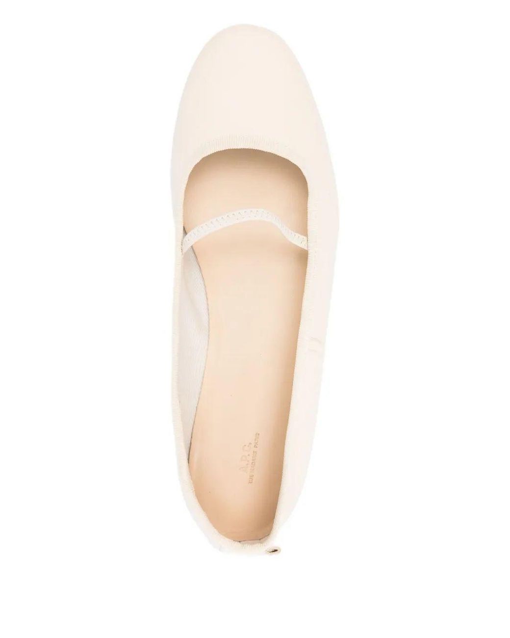 A.P.C. Natural Swan Leather Pointed-Toe Flats