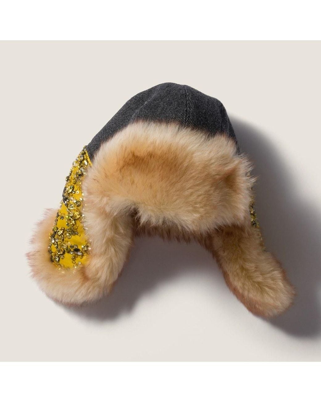 Miu Miu Multicolor Embroidered Wool And Shearling Hat