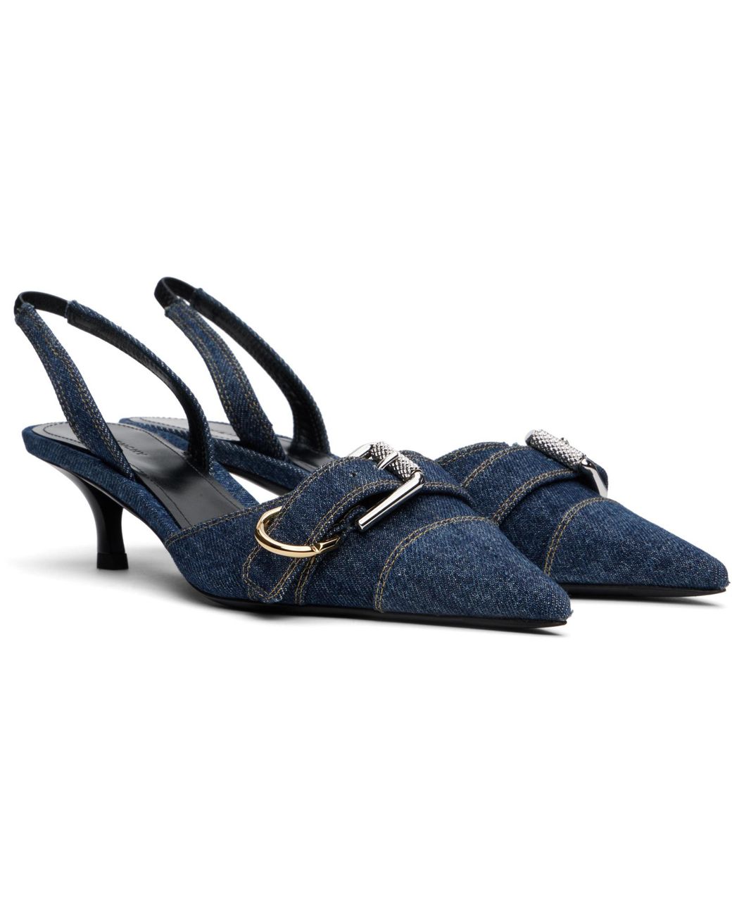Givenchy Blue Voyou Slingback Denim Pumps