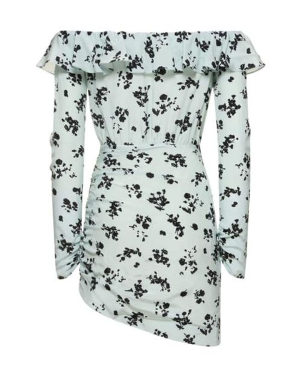 Alessandra Rich Multicolor Off-Shoulder Long-Sleeve Dress