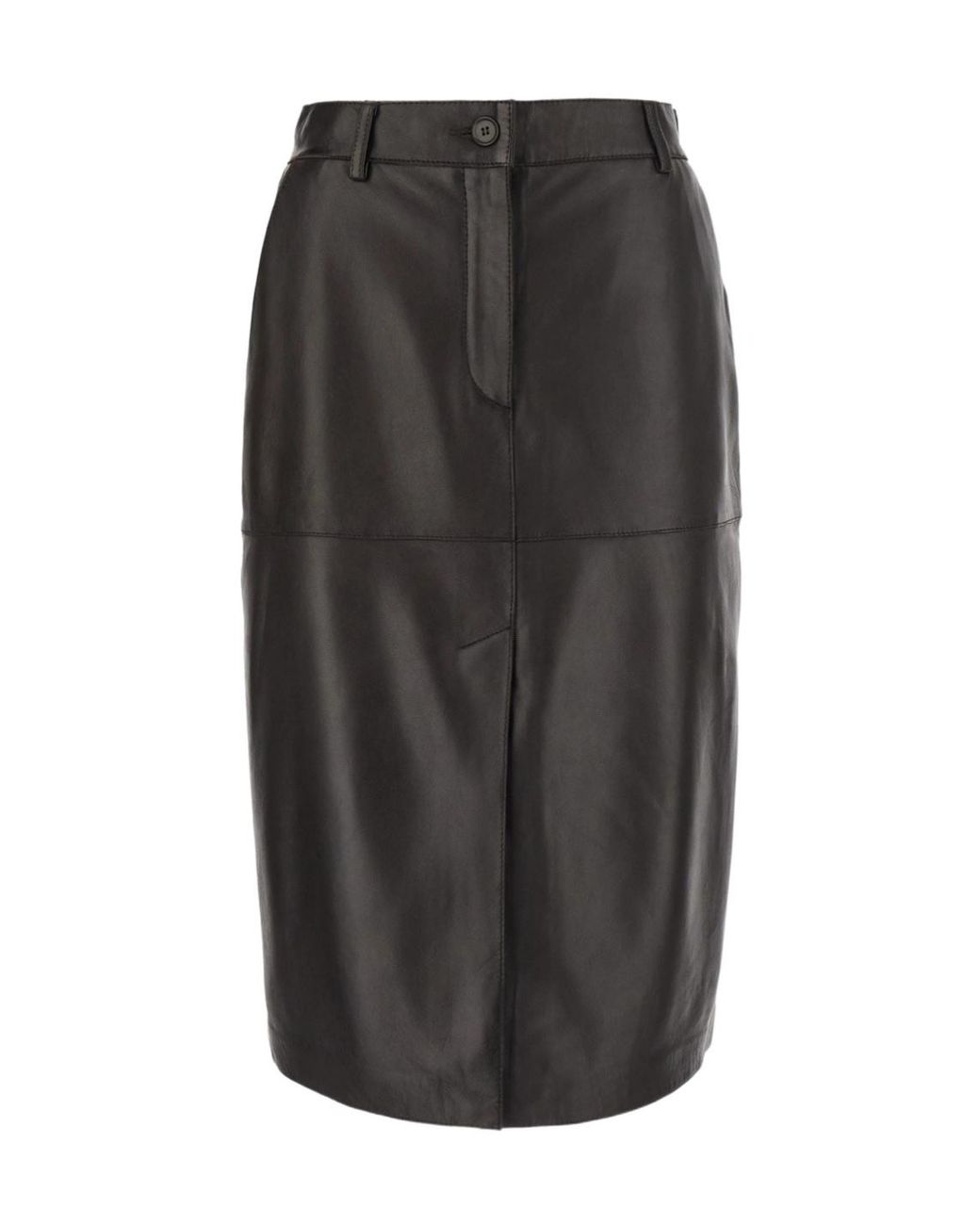 P.A.R.O.S.H. Gray Lamb Leather Skirt
