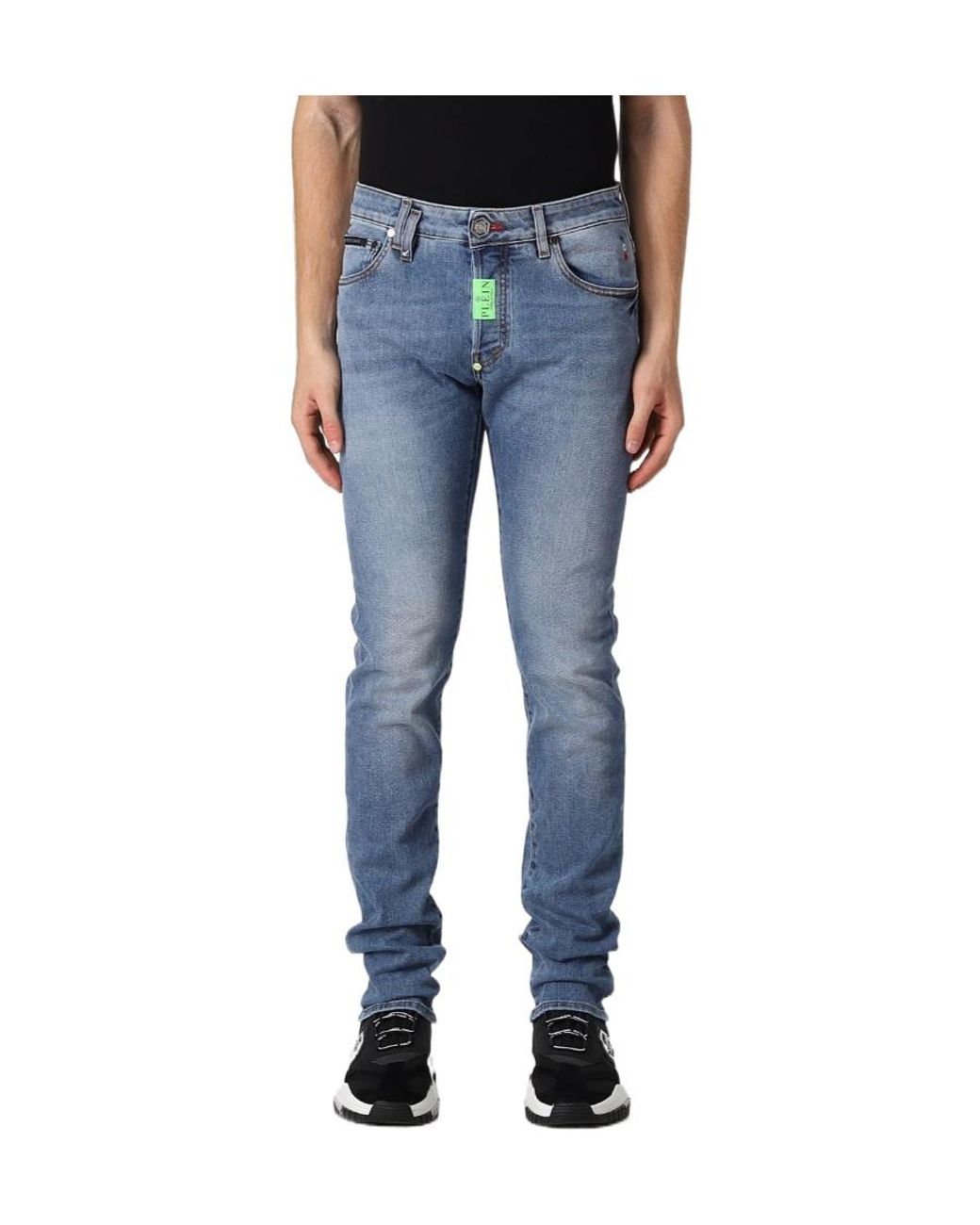 Philipp Plein Blue Straight Jeans for men