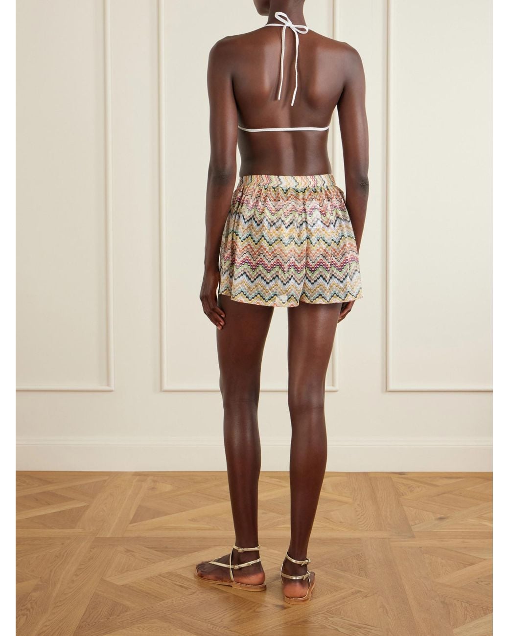 Missoni Pink Striped Crochet-Knit Shorts