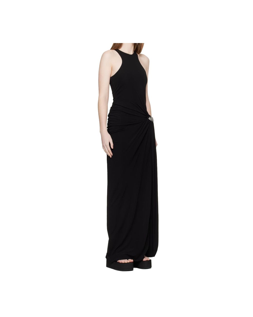 Casablanca Black Sleeveless Maxi Dress