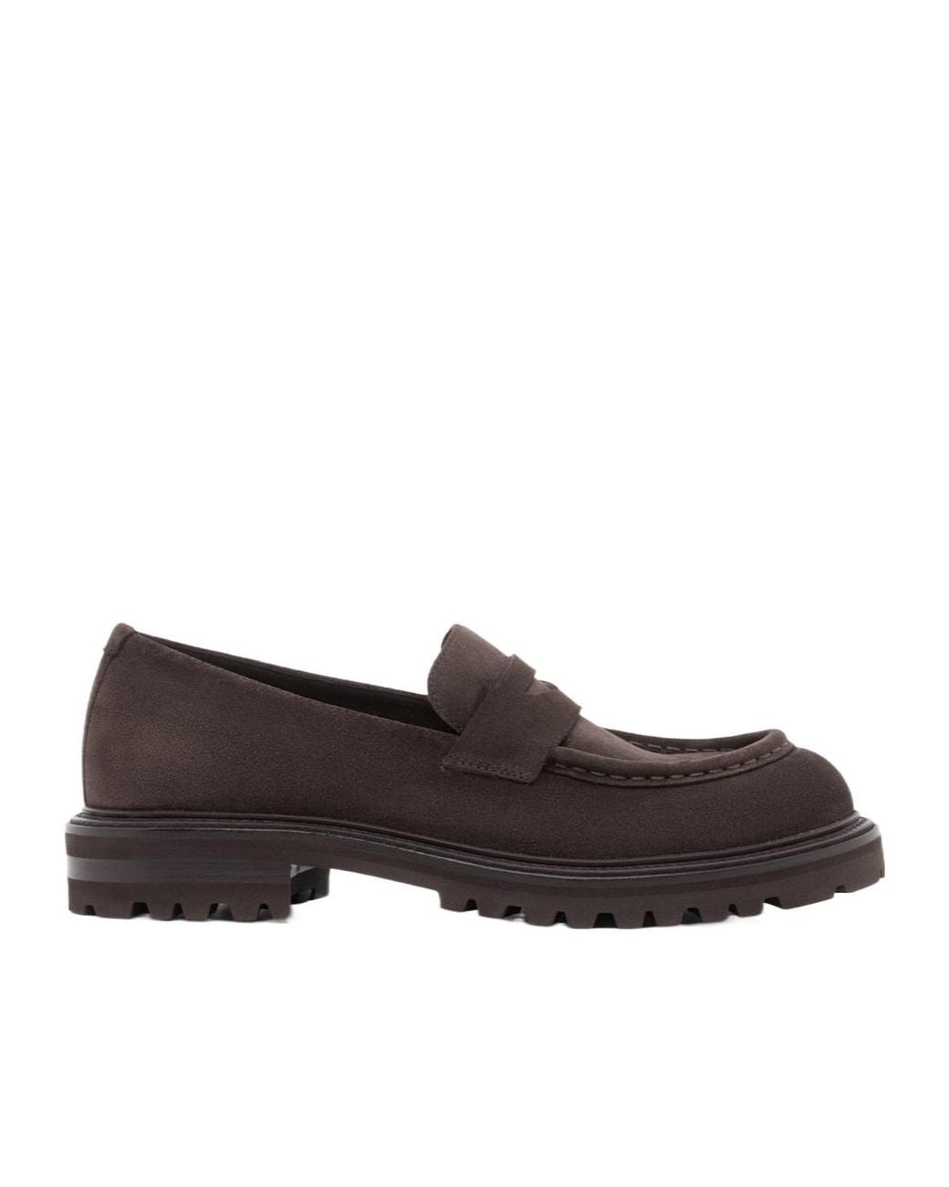 Giorgio Armani Brown Lug Sole Loafers for men