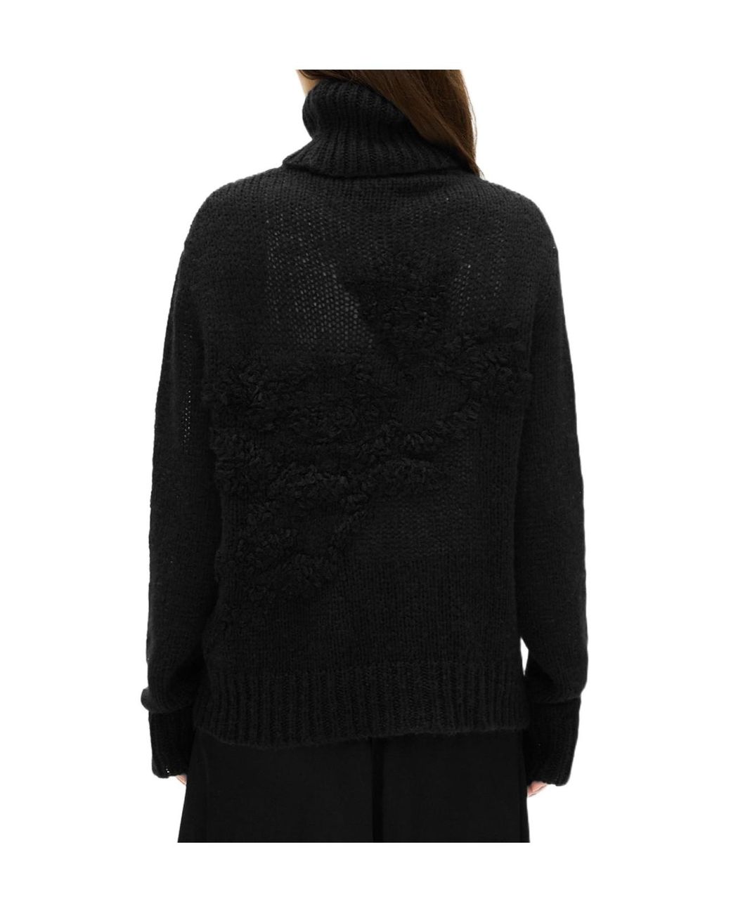 Ann Demeulemeester Black Fransina Turtleneck Sweater