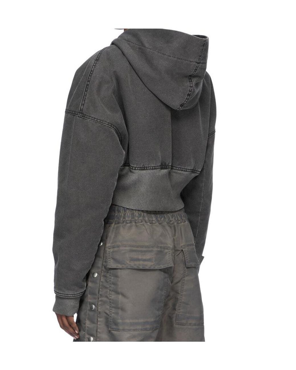 Rick Owens Gray Cropped Bomber Jacket
