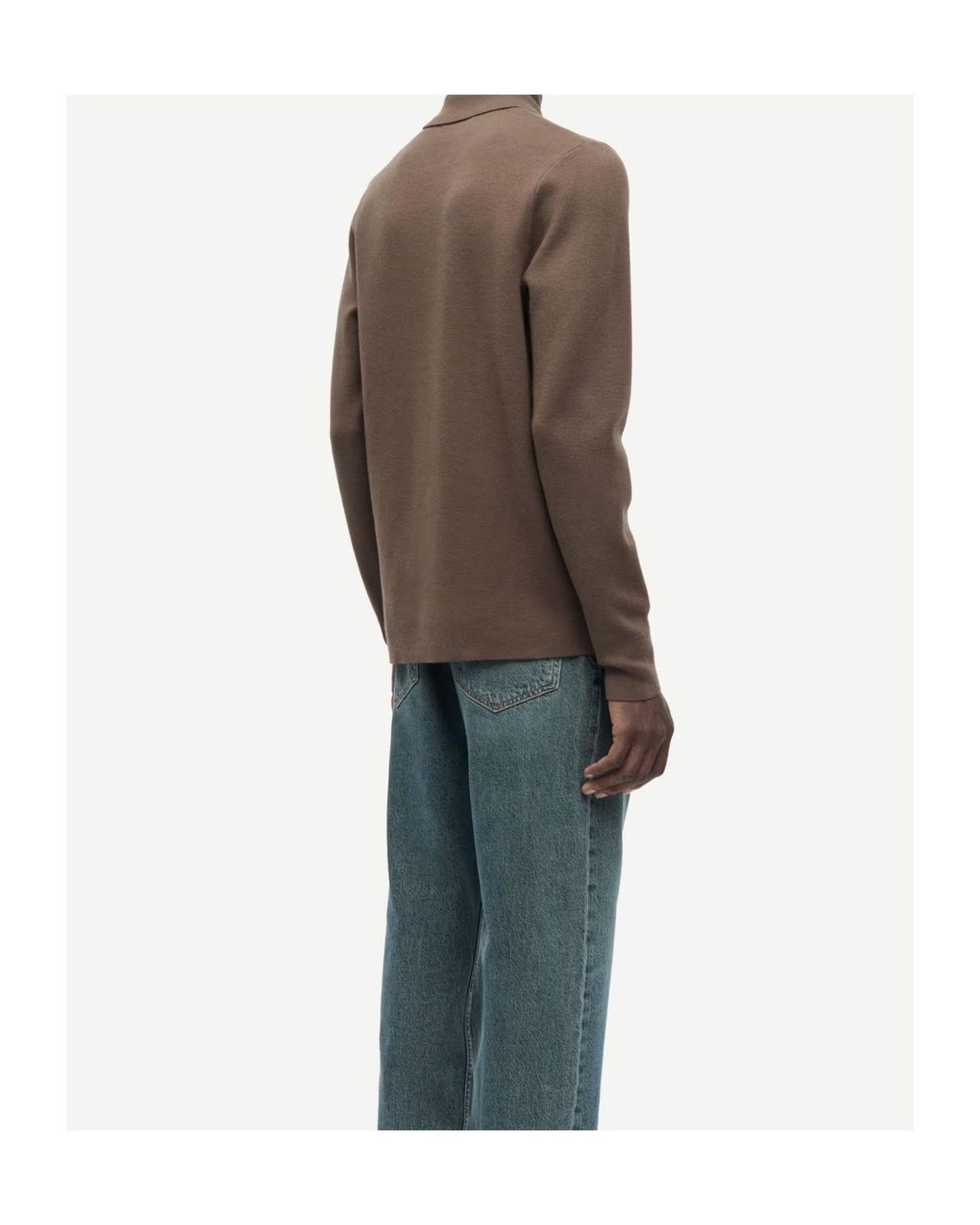 Samsøe & Samsøe Green Samsøe Samsøe Guna Zip Polo Knitted Sweater for men