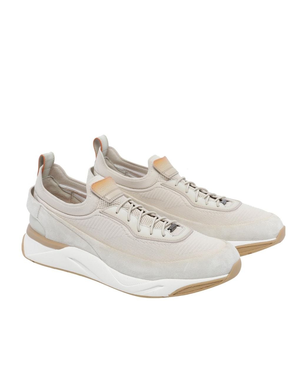 Santoni White Lace-Up Sneakers for men