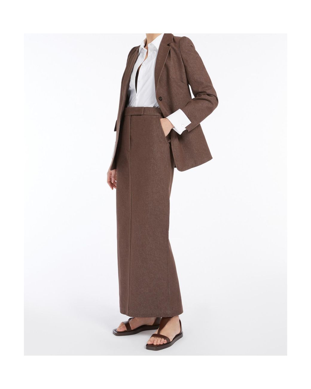 Max Mara Brown Armida1234 V-Neck Sleeveless Top