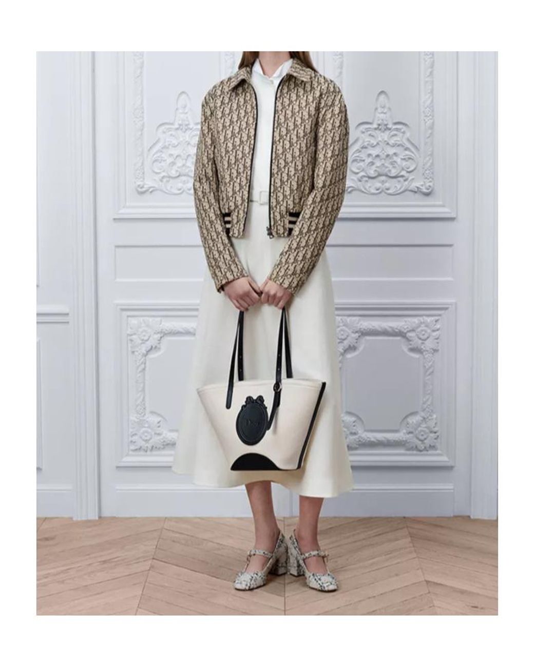 Dior White Iviera Mid-Length Belted Shirtdress