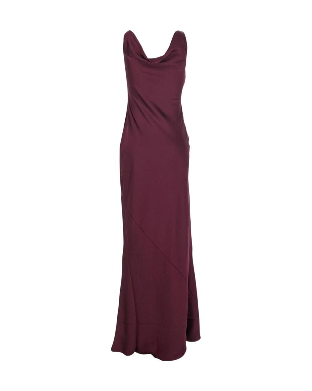 Norma Kamali Purple Draped Asymmetric Long Dress