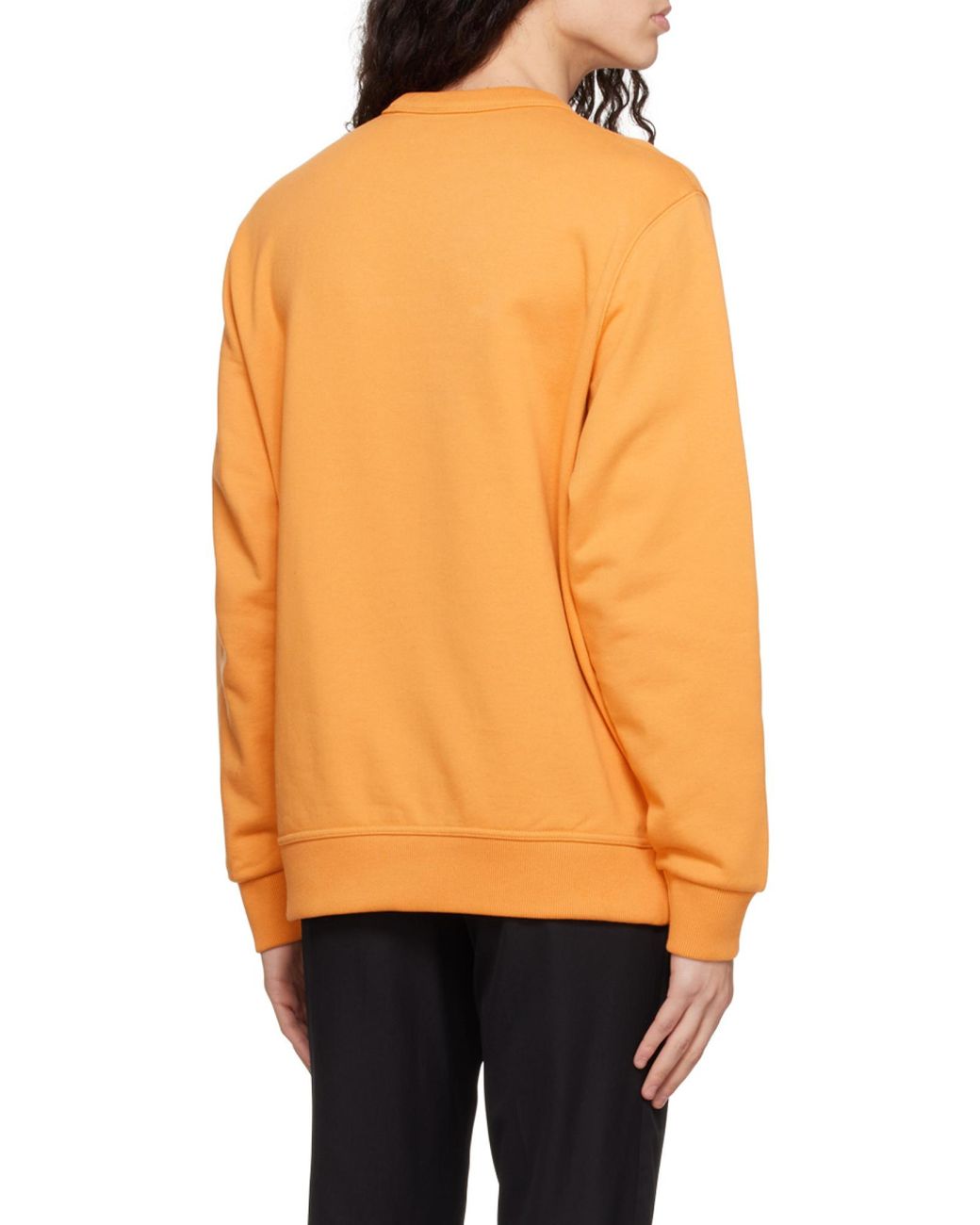 Burberry Orange Embroidered Oak Leaf Crest Cotton Sweatshirt for men