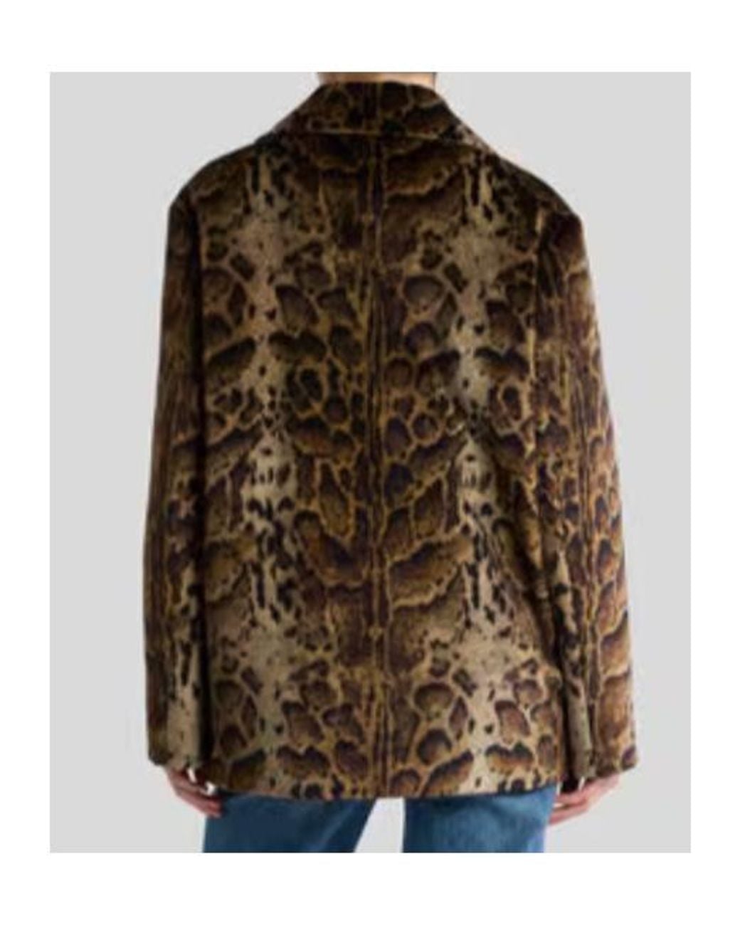 Etro Brown Animal Pattern Padded Jacket