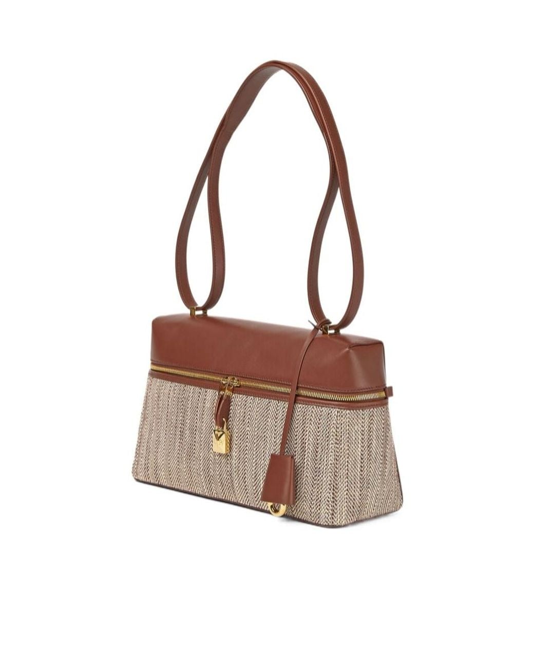 Loro Piana Brown Extra Zipper Shoulder Bag