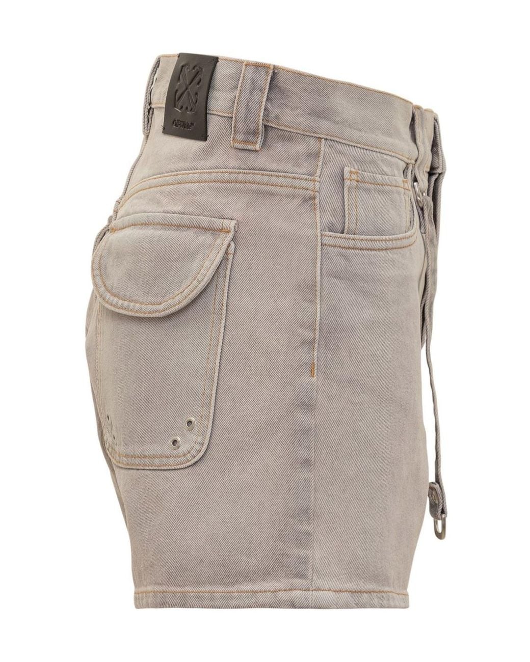 Off-White c/o Virgil Abloh Gray Short Pants Cargo Laundry