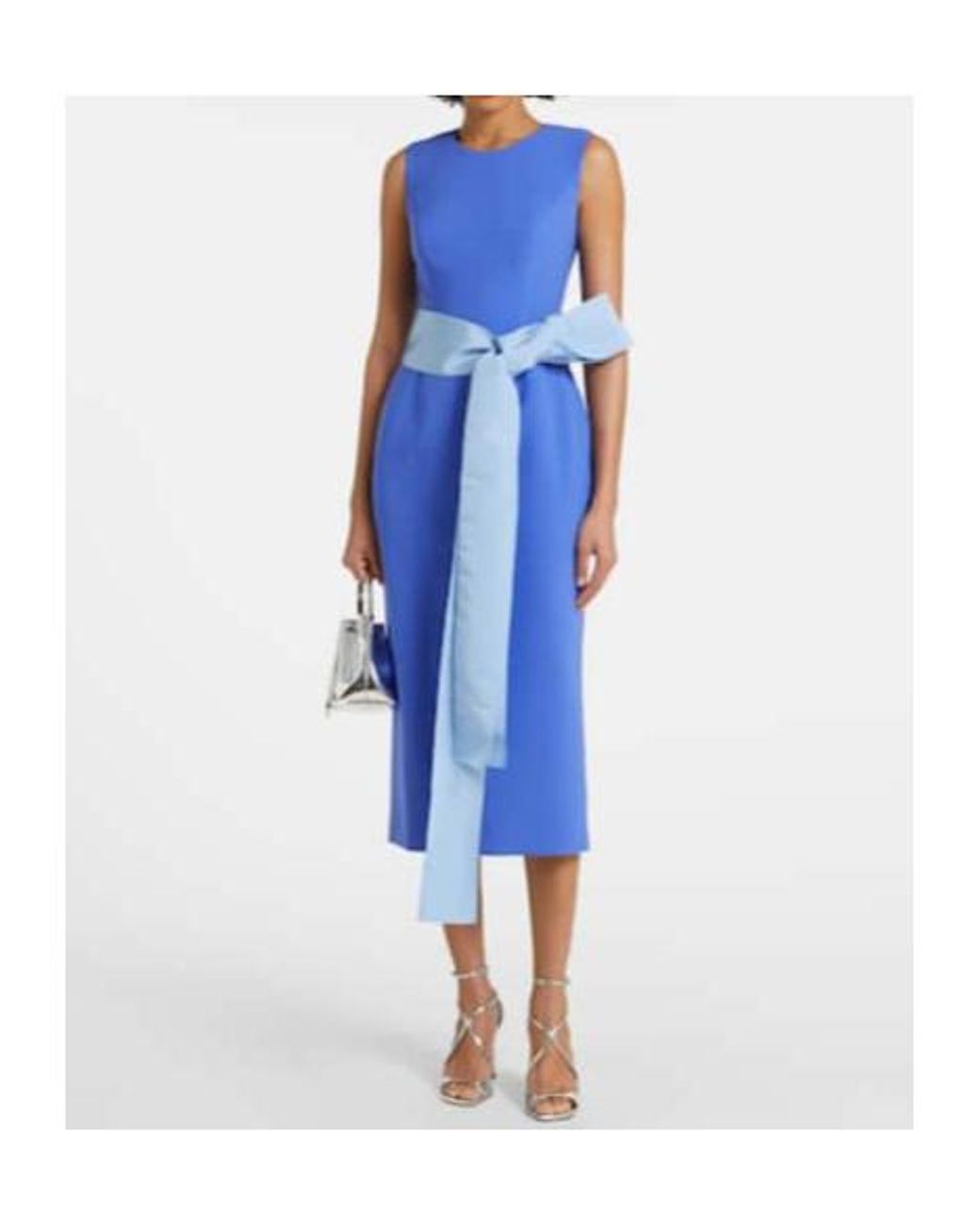 Carolina Herrera Blue Crêpe Cocktail Dress
