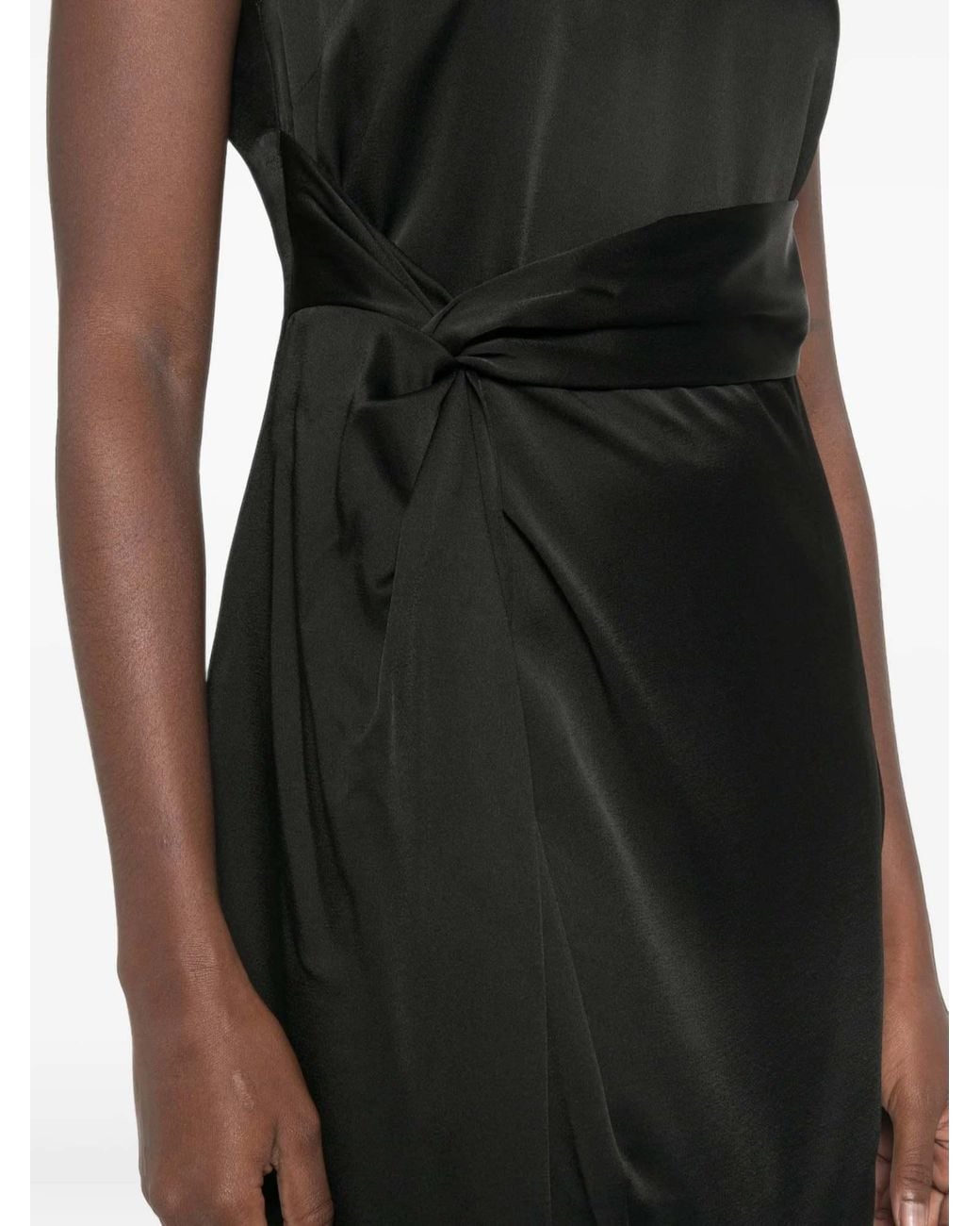 Rohe Black Twist-Detail Sleeveless Midi Dress