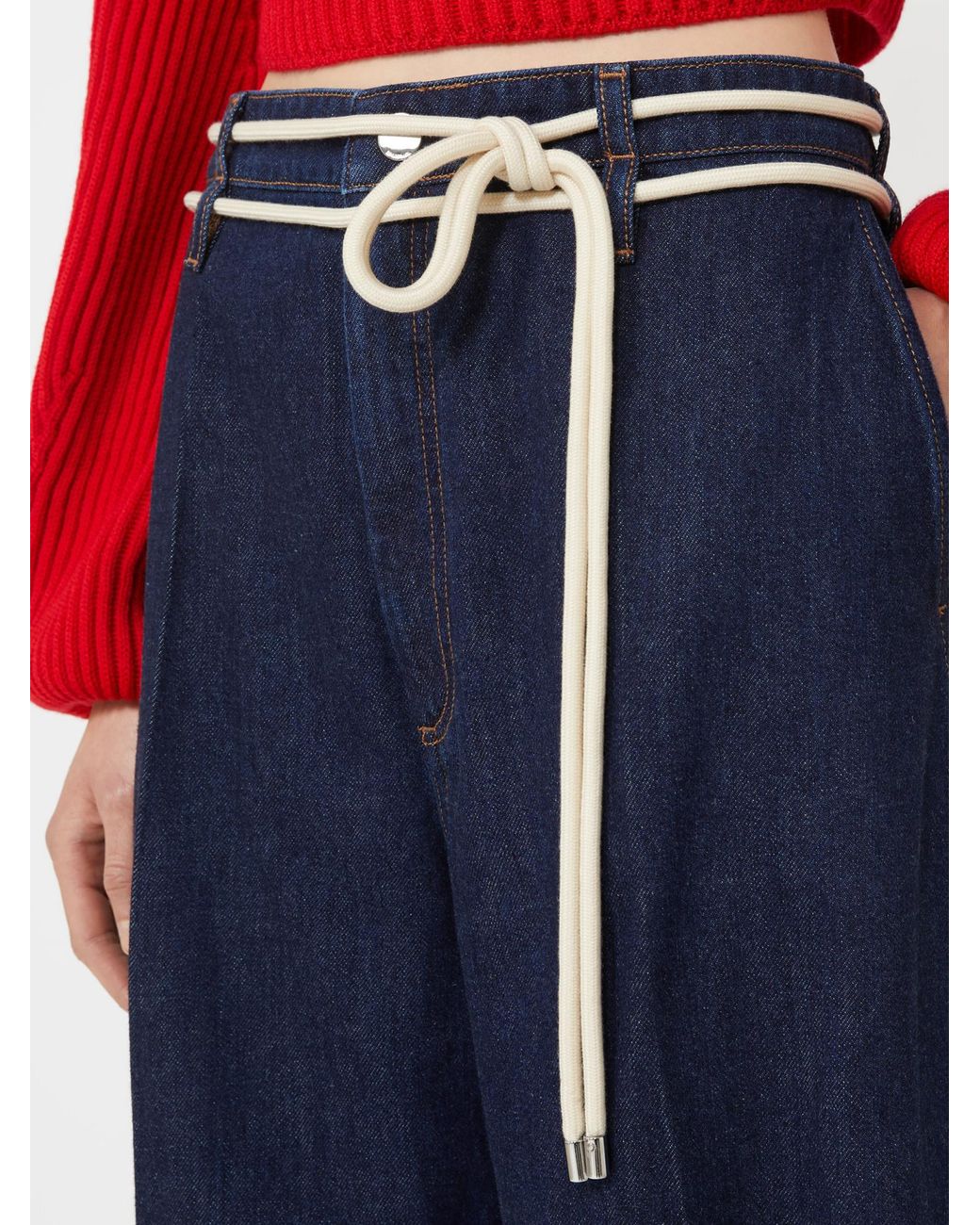 Sportmax Blue Nembi Pleat Detailed Jeans