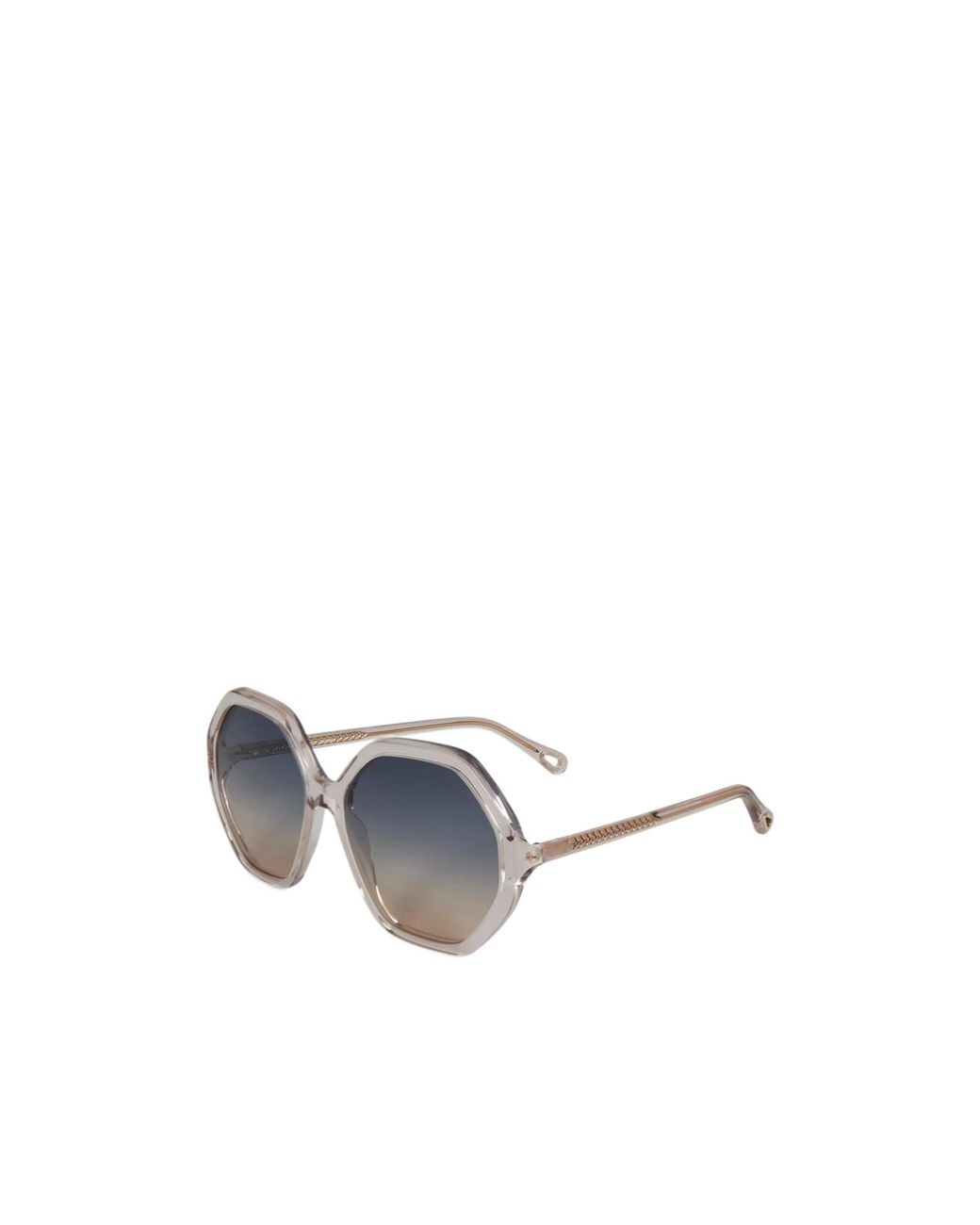 Chloé White Geometric Frame Sunglasses