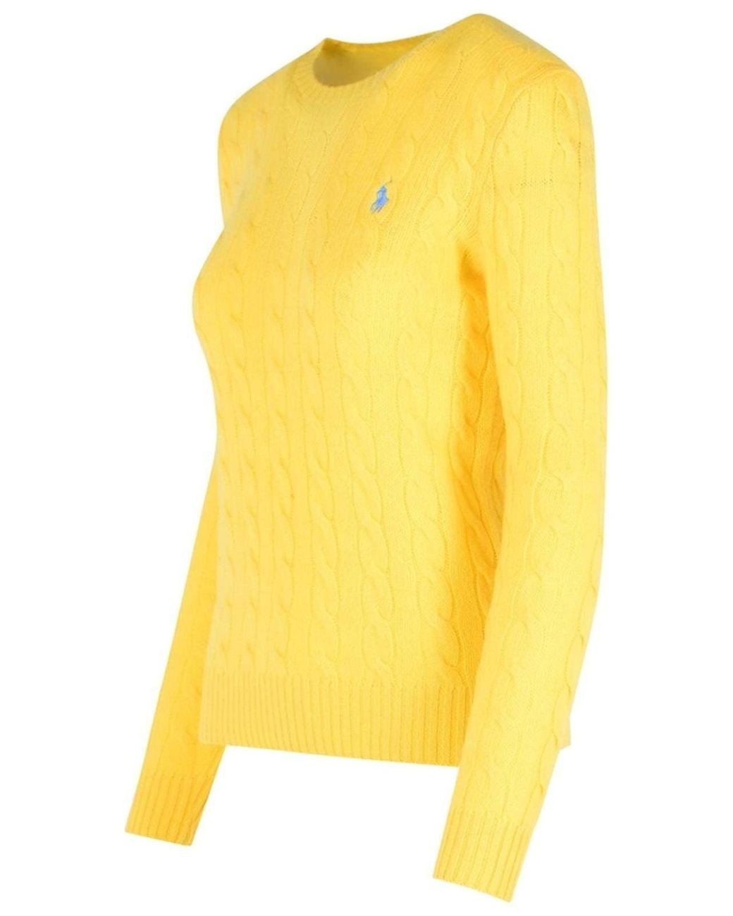 Polo Ralph Lauren Yellow Cable-Knit Knitted Sweater
