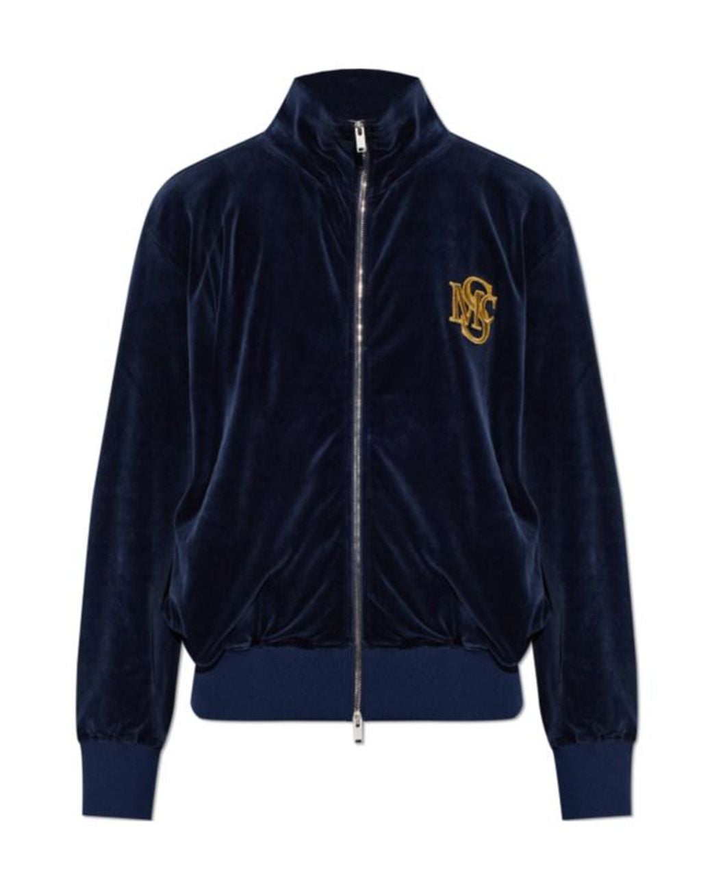 Stella McCartney Blue Velvet Zip-Up Sweatshirt