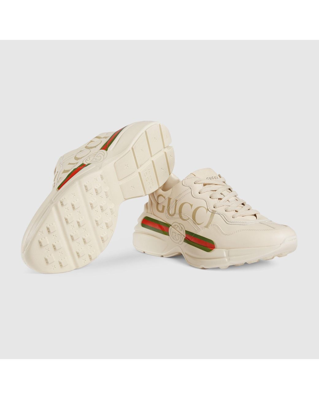 Gucci White Rhyton Sneakers
