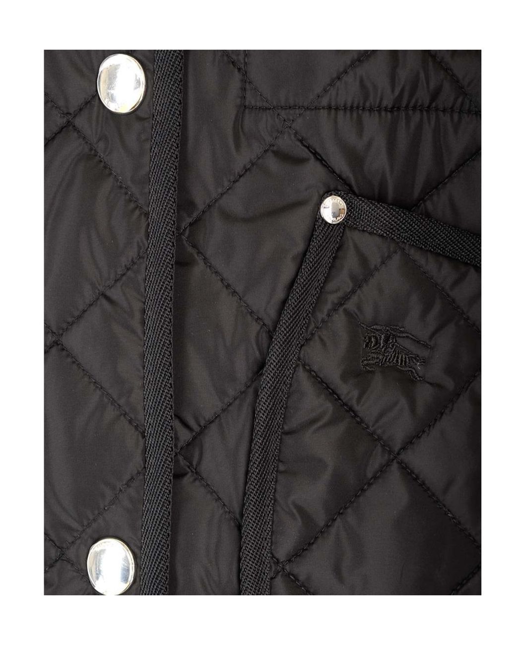 Burberry Black Diamond-Quilted Drawstring Waist Hooded Jacket