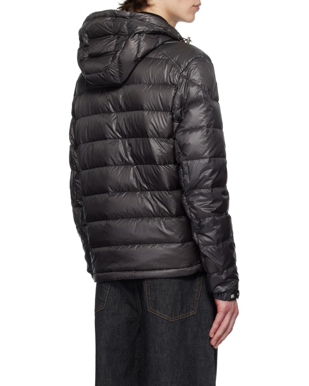 Moncler Blue Gliere Logo Patch Padded Jacket for men