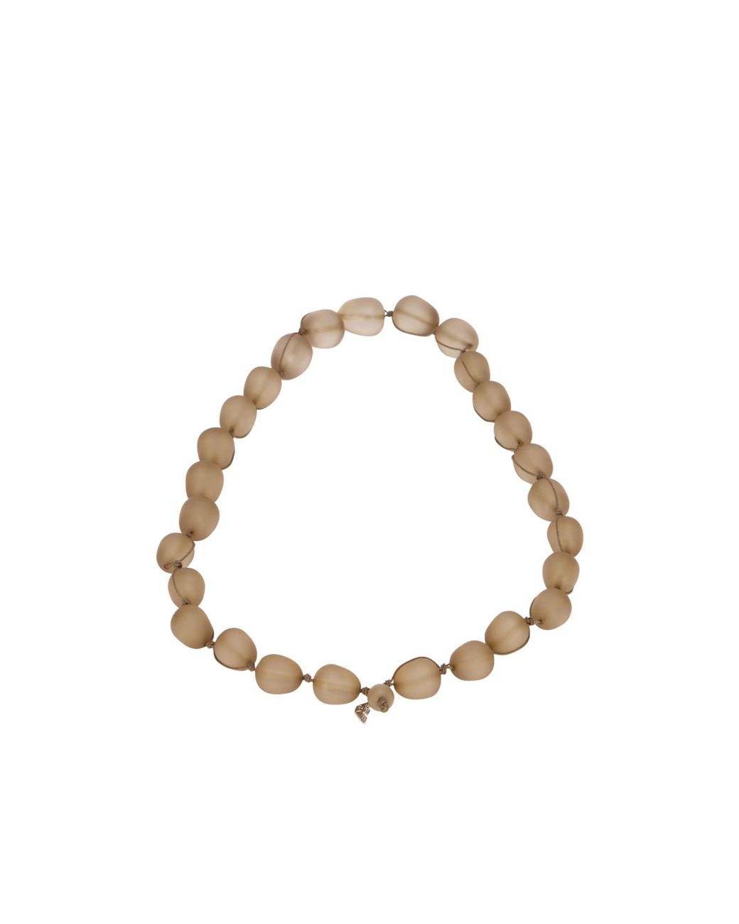 Emporio Armani Metallic Beaded Logo Plaque Necklace