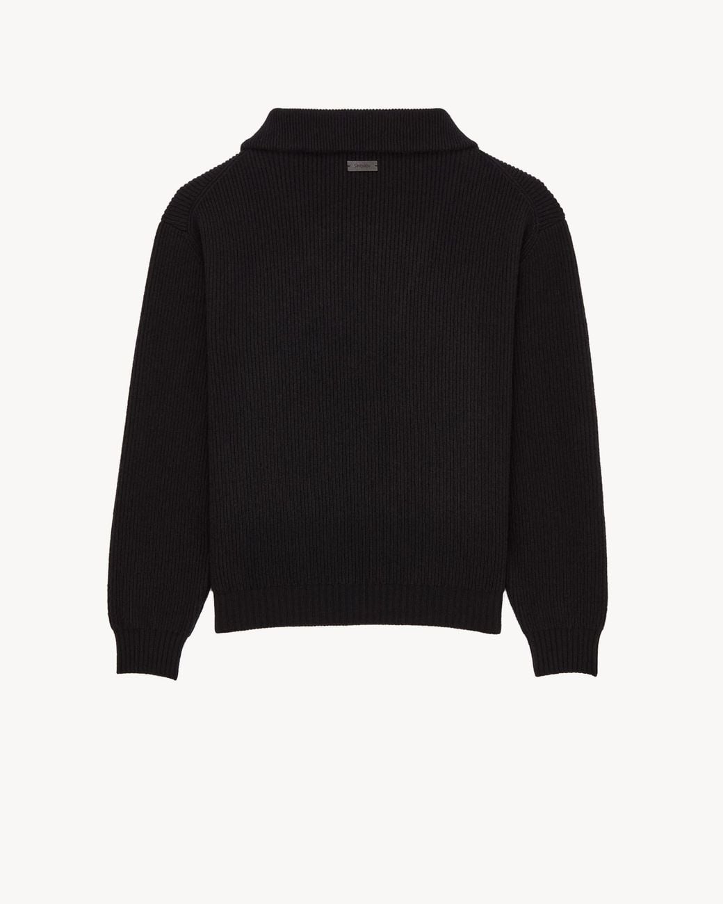 Saint Laurent Black Half-Zip Rib-Knit Jumper for men