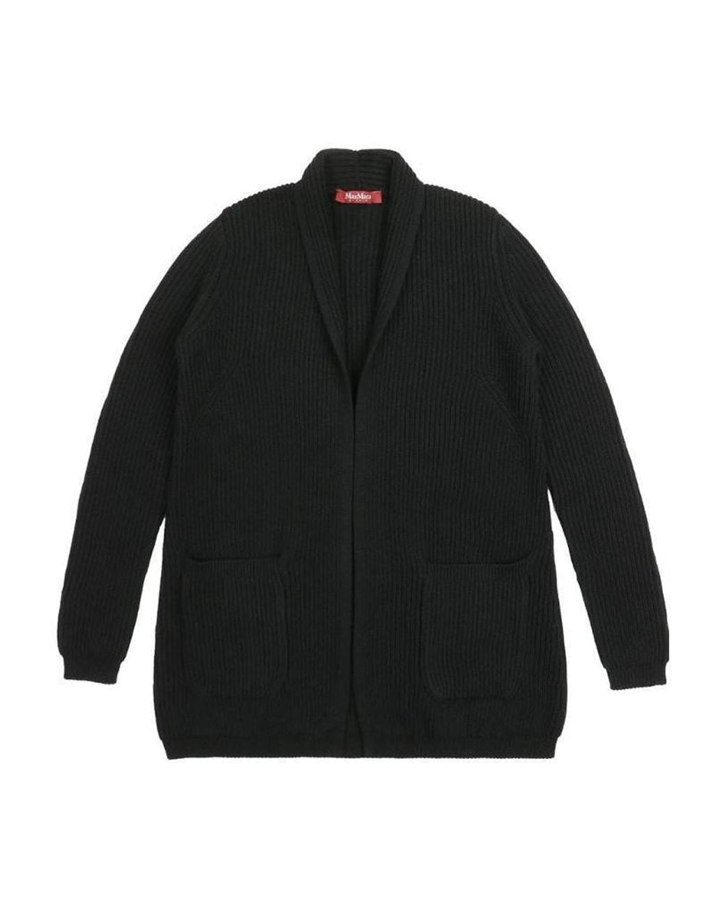 Max Mara Black Notched Collar Cardigan
