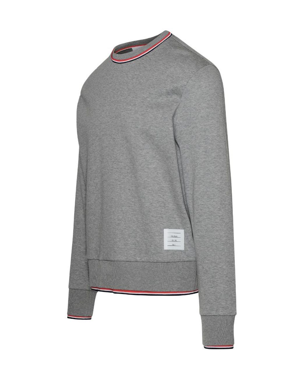 Thom Browne Gray Long-Sleeved Crewneck Sweatshirt for men