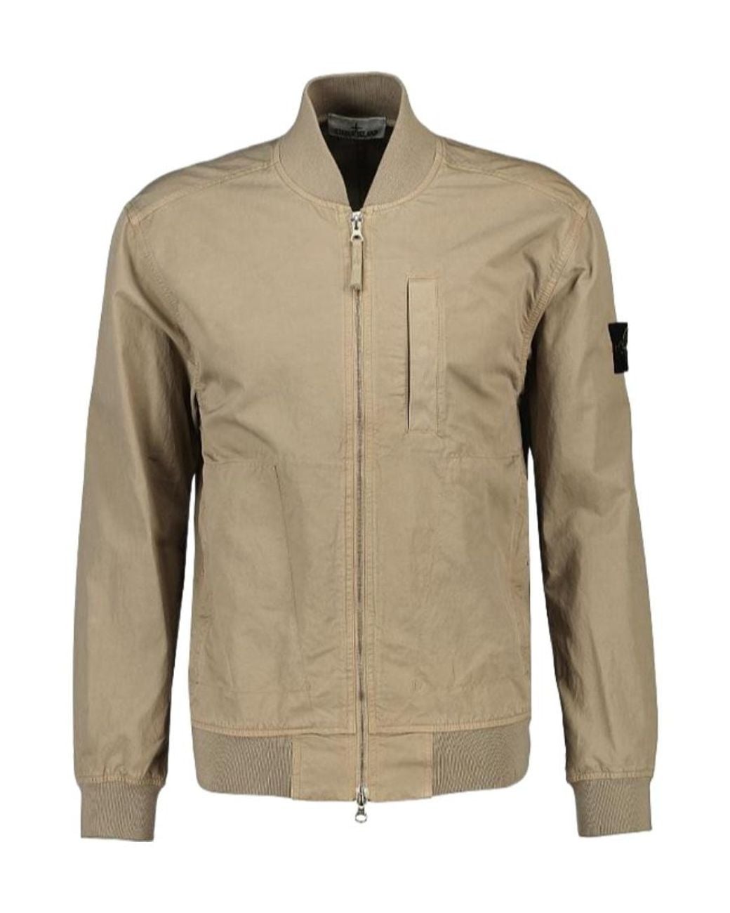 Stone Island Natural Compass-Logo Patch Bomber Jacket for men