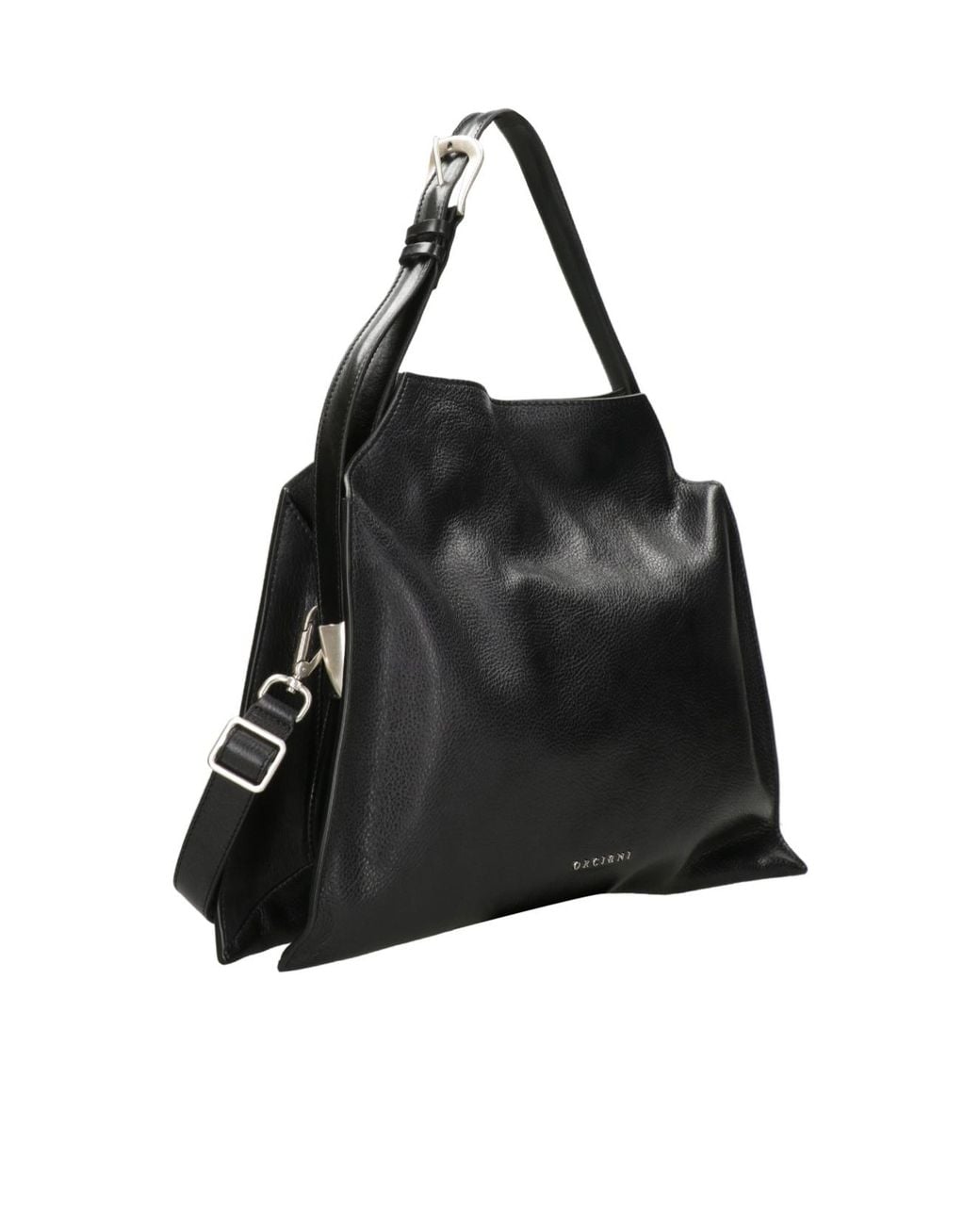 Orciani Black Trinity Peach Midi Shoulder Bag