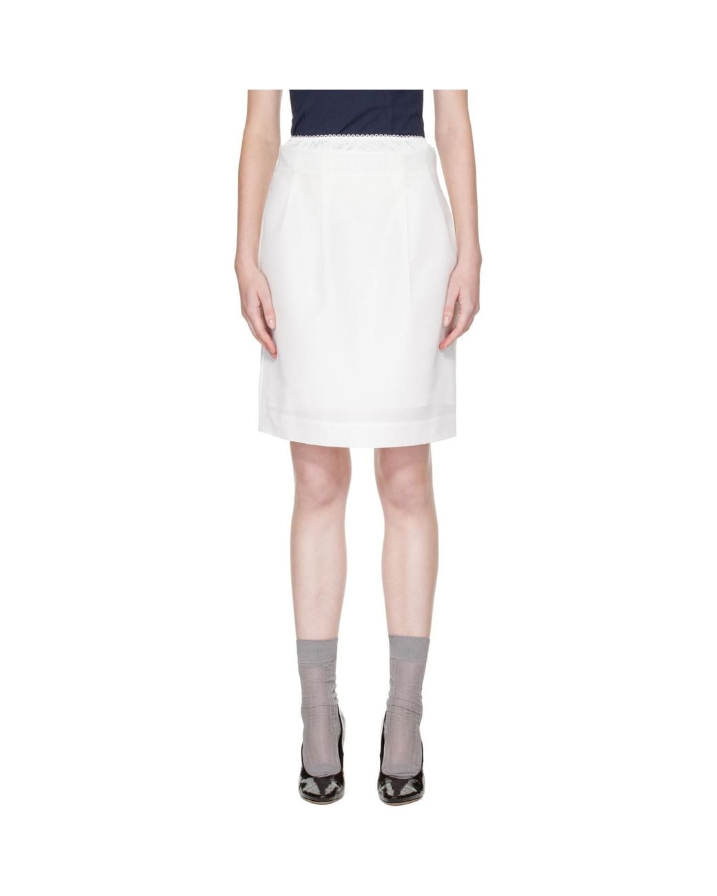 ShuShu/Tong White Pleated Skirt