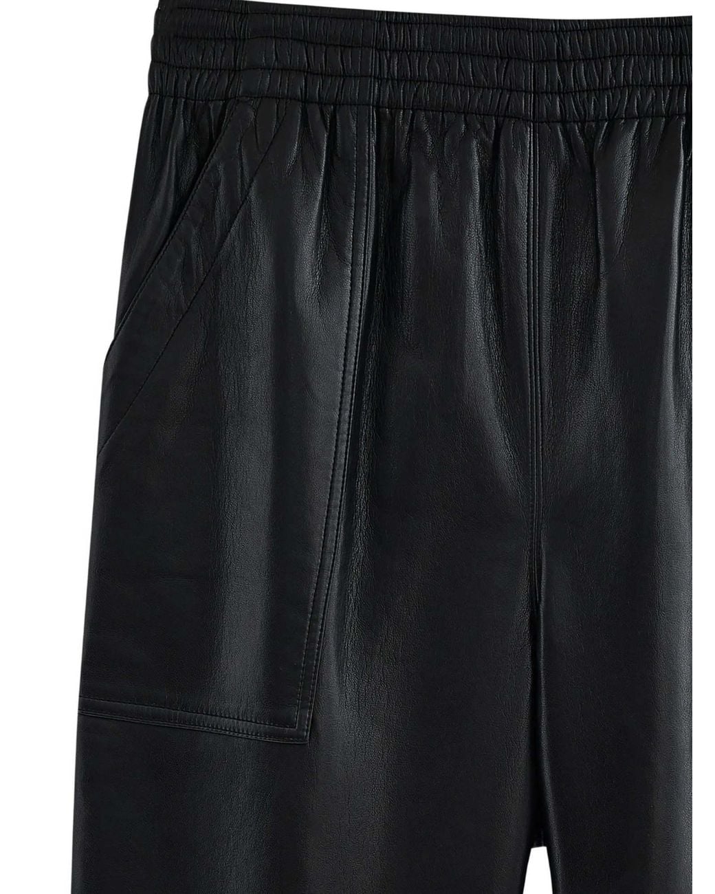 Anine Bing Black Stretch-Waist Casual Trousers