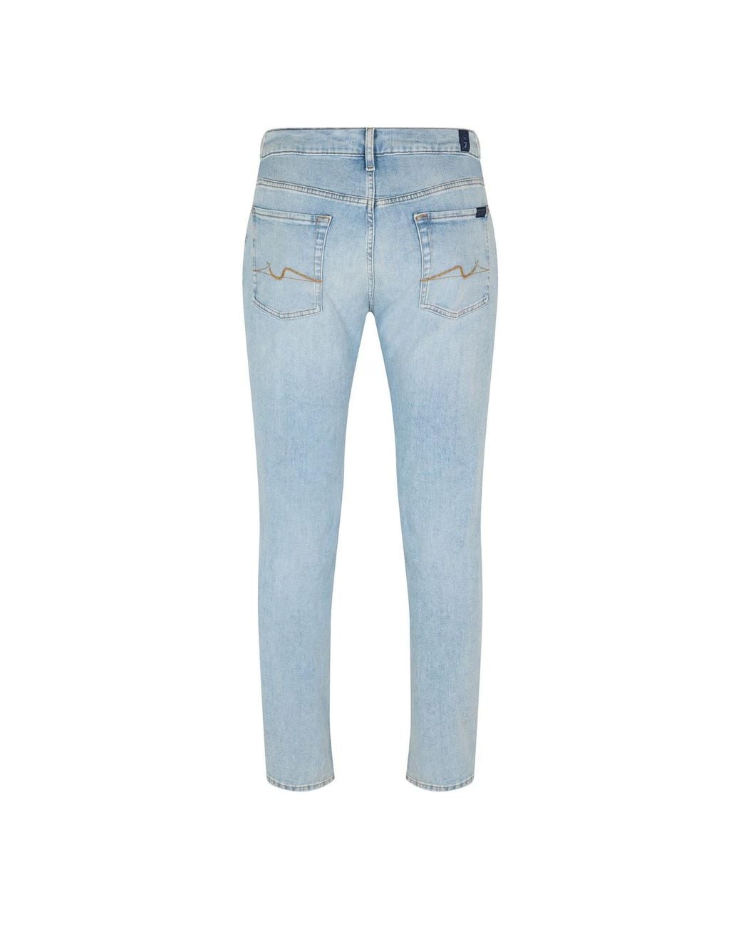 7 For All Mankind Blue Faded Detail Jeans for men
