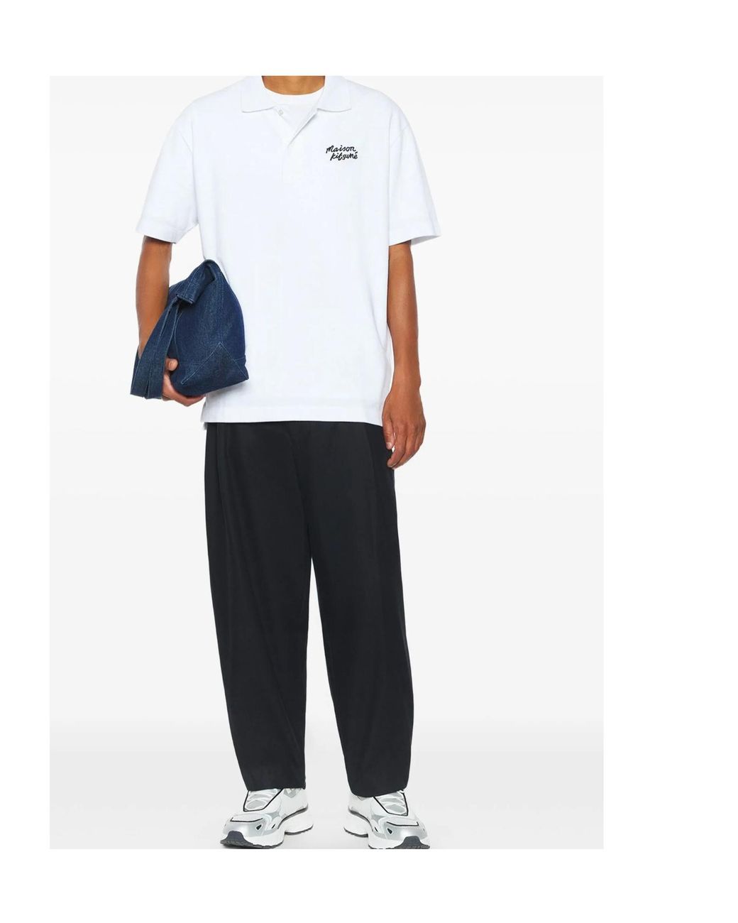 Maison Kitsuné White Maison Kitsuné Handwriting Logo Polo Shirt for men