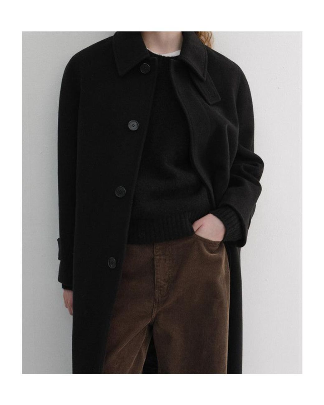 DUNST Black Belted Cashmere Mac Coat for men