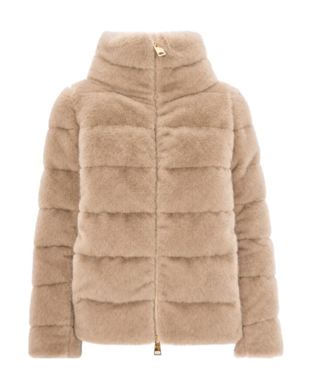 Herno Natural Quilted High-Neck Down Jacket